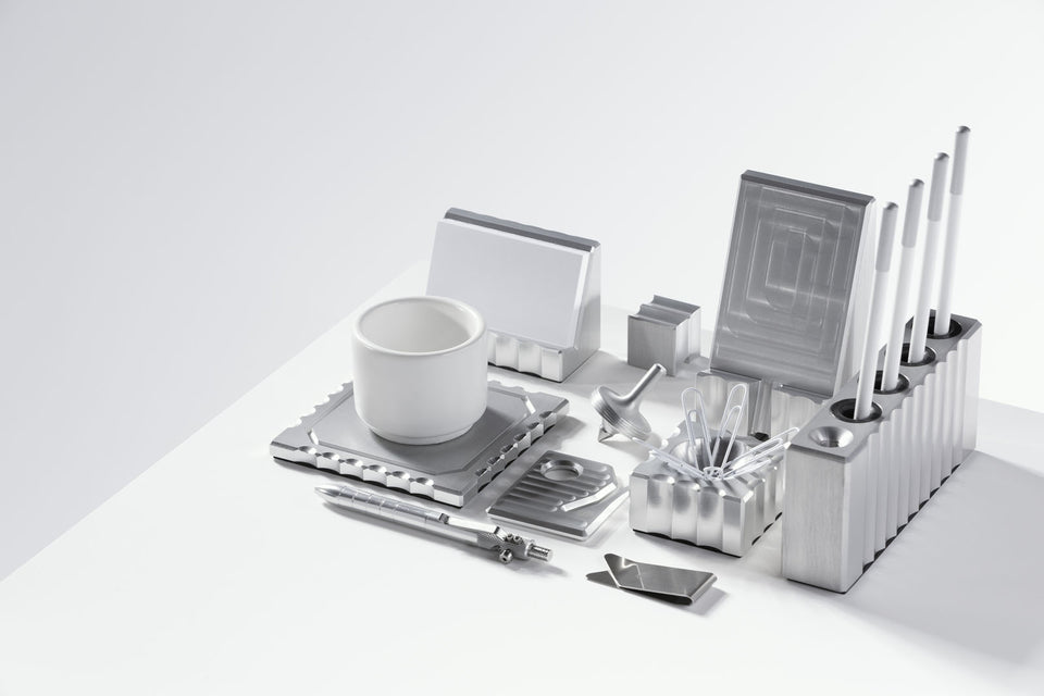 Modern silver desk accessories