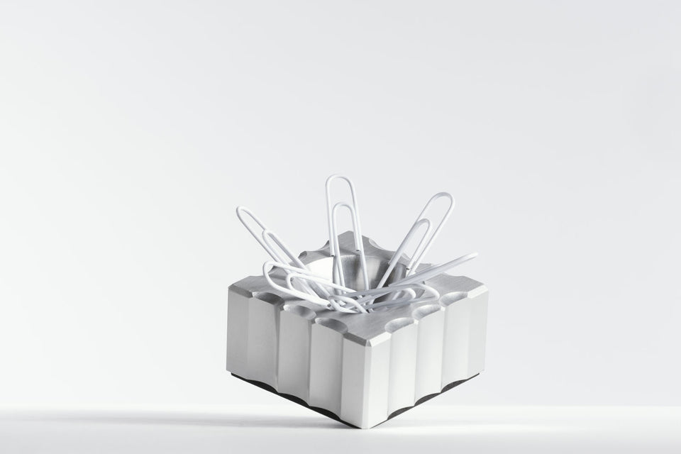 silver paperclip holder